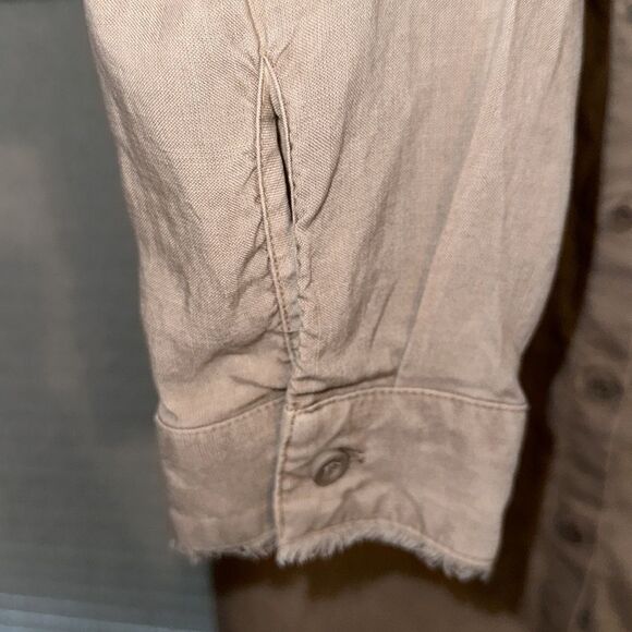 Anthropologie XS Cloth&Stone Stone Wash Tencel Lyocell Long Sleeve Shirt Dress - Picture 8 of 16